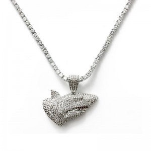 Hot Selling Fashion Luxe Sieraden Diamond Shark Hip Hop Ketting